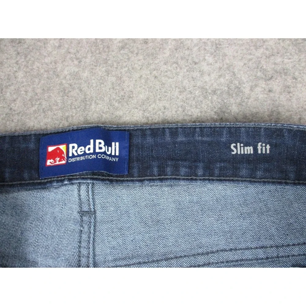 Red Bull Jeans Mens 33x32 Blue Slim Fit Straight Leg Stretch Denim Dark Wash
